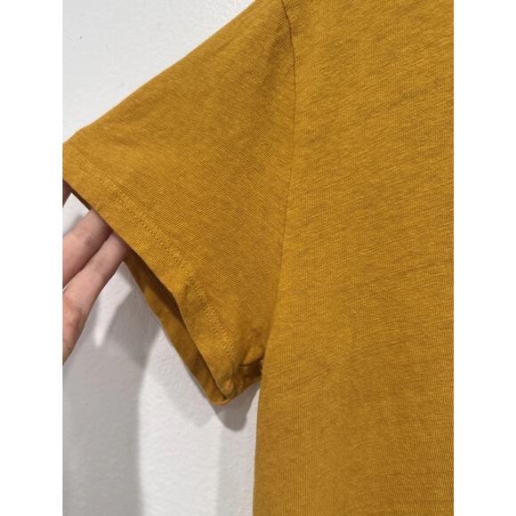 Nation LTD Mustard Yellow T-Shirt Tee Women’s Size Medium Short Sleeve Cotton - Picture 4 of 8